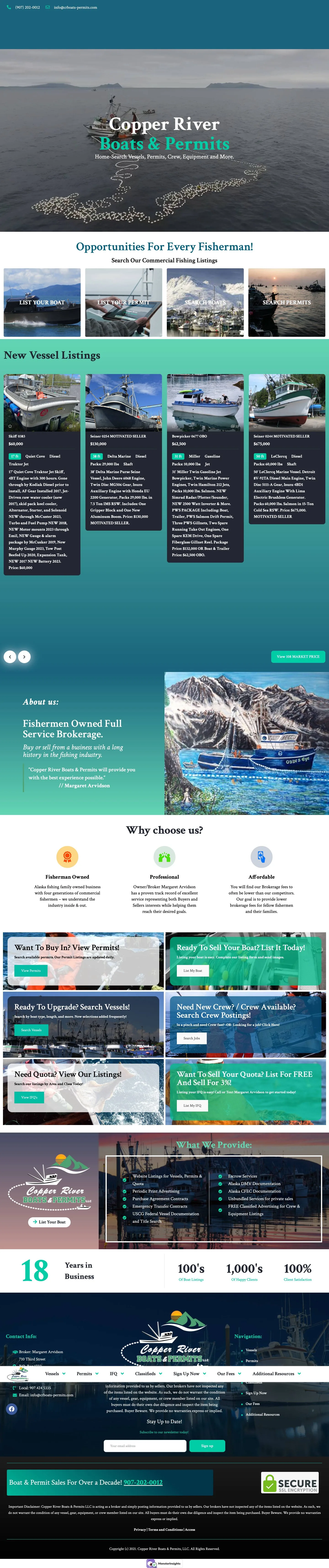 Copper River Boats & Permits website by Inspirable