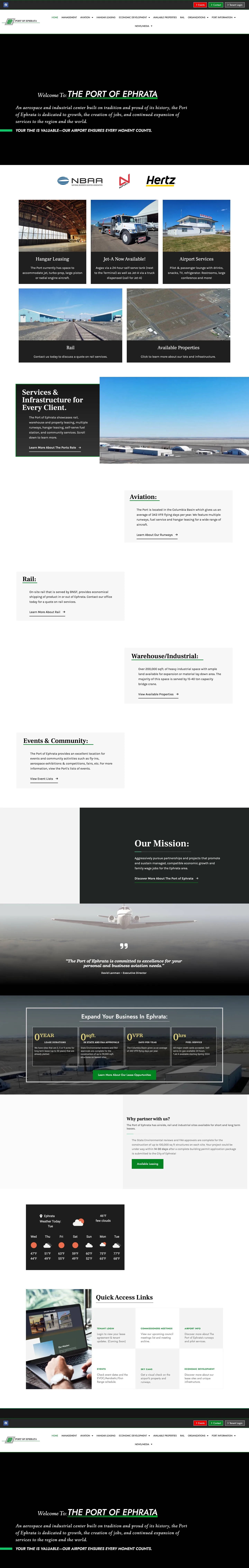 Port of Ephrata website preview